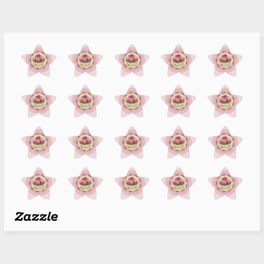 Cupcake-stickers Ster Sticker (Vel)