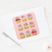 Cupcake-stickers Vierkante Sticker (Envelop)