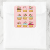 Cupcake-stickers Vierkante Sticker (Tas)