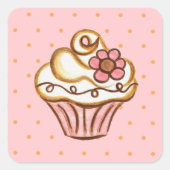 Cupcake-stickers Vierkante Sticker (Voorkant)