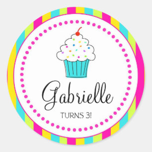 Cupcake-stickers voor DYI cupcake-toppers Ronde Sticker