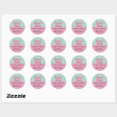 Cupcake Strepen Roze Mint Bakkerij Business Ronde Sticker (Vel)