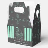 Cupcake Stripes Mint Grijs Bakkerij Business Bedankdoosjes (Geopend)