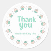 Cupcake Strooibaksel Bedankt Sticker (Voorkant)