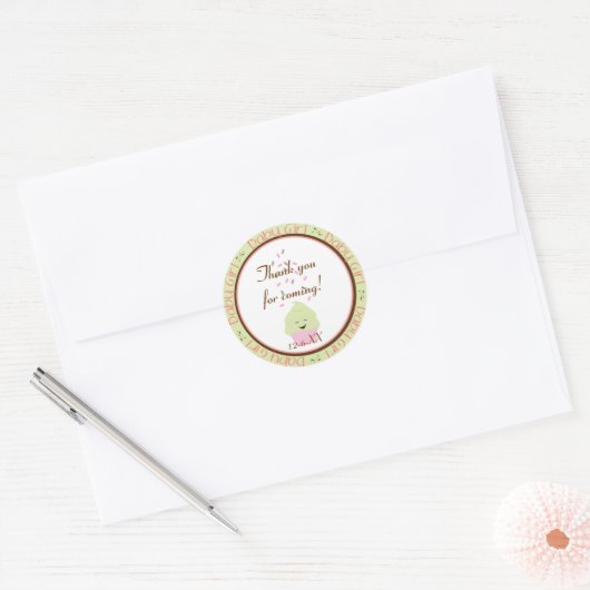 Cupcake strooit Baby Meisje Sticker (Envelop)
