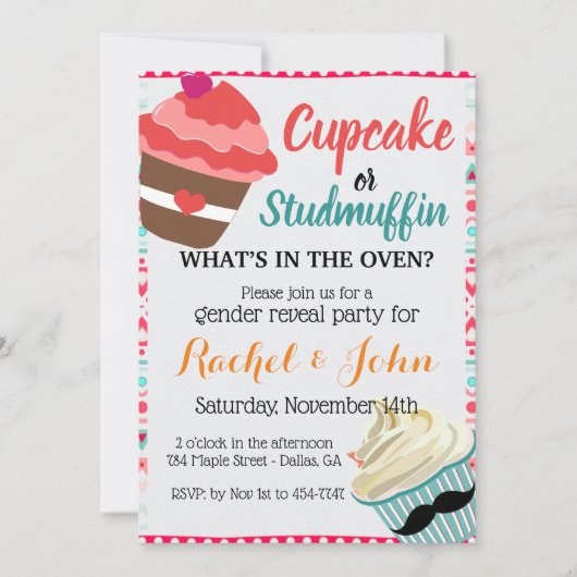 Cupcake Stud Muffin Schattige Baby shower Custom R Kaart (Voorkant)
