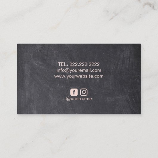 Cupcake Sweet Cake Pastry Chef Bakery Chalkboard Visitekaartje (Achterkant)