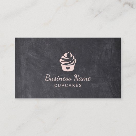 Cupcake Sweet Cake Pastry Chef Bakery Chalkboard Visitekaartje (Voorkant)