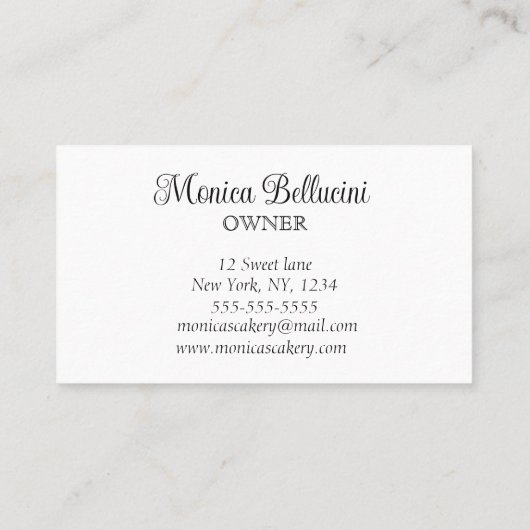 Cupcake Sweet Cakes Homemade Bakery Visitekaartje (Achterkant)