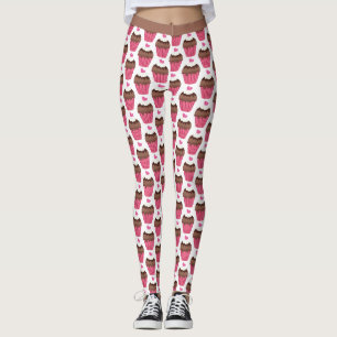 Cupcake Sweet Dessert Bakery Cake Pattern Leggings