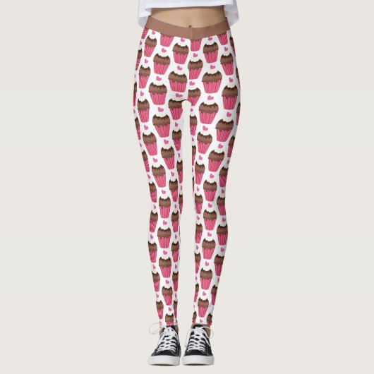 Cupcake Sweet Dessert Bakery Cake Pattern Leggings (Voorkant)