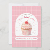 Cupcake Sweet Shop Uitnodiging voor verjaardag (Achterkant)