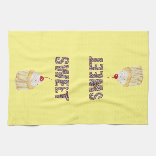 Cupcake Sweet Sprinkles Kitchen Towel Theedoek (Horizontaal)