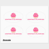 Cupcake-Sweetness is mijn Zwakheid Ovale Sticker (Vel)