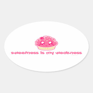 Cupcake-Sweetness is mijn Zwakheid Ovale Sticker