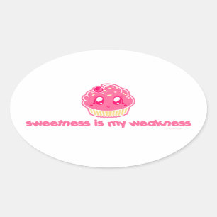 Cupcake-Sweetness is mijn zwakte Ovale Sticker
