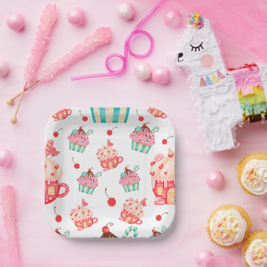 cupcake sweets feest papieren bordje (Feest)