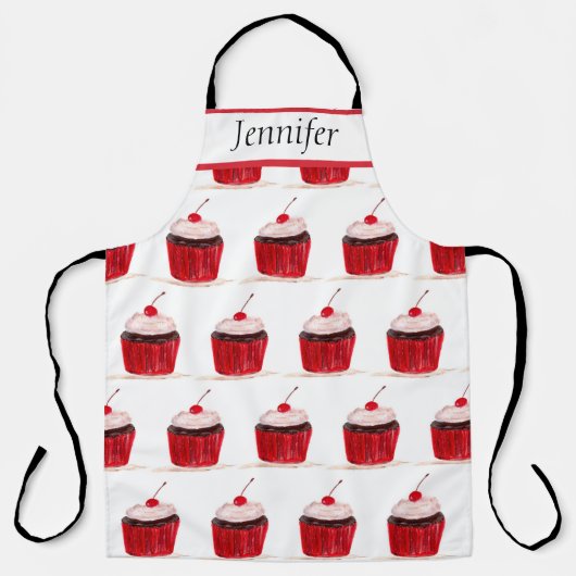 Cupcake Sweets Hand-getekende Baking Food Cute Schort (Voorkant)