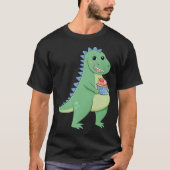 Cupcake T-Rex Dinosaurus Baker Gebak Chef Dino Lov T-shirt (Voorkant)