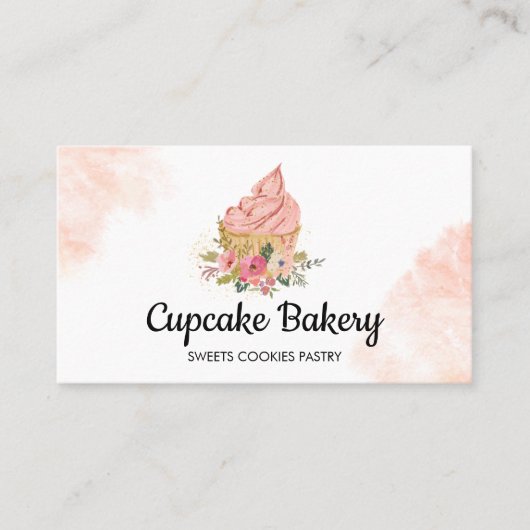 Cupcake Taart Bakker Gebak Chef Visitekaartje (Voorkant)