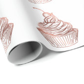 Cupcake taarten & snoepjes Home Bakkerij Rustiek  Cadeaupapier (Rol Hoek)