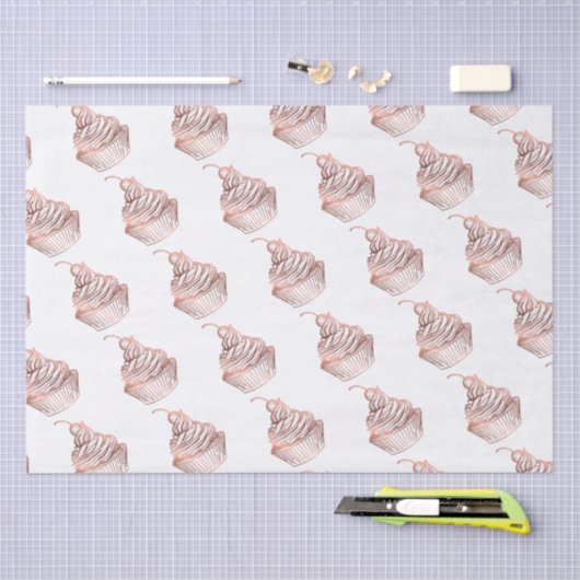 Cupcake taarten & snoepjes Home Bakkerij Rustiek  Tissuepapier (Craft)