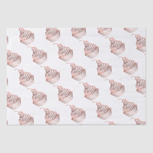 Cupcake taarten & snoepjes Home Bakkerij Rustiek Tissuepapier (Voorkant)