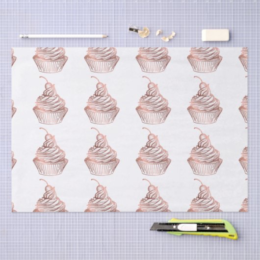 Cupcake taarten & snoepjes Home Bakkerij Rustiek Tissuepapier (Craft)