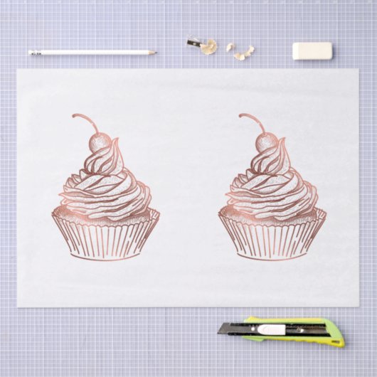 Cupcake taarten & snoepjes Home Bakkerij Rustiek  Tissuepapier (Craft)