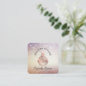 Cupcake taarten & snoepjes Home Bakkerij Rustiek Vierkante Visitekaartje (Staand voorkant)