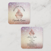Cupcake taarten & snoepjes Home Bakkerij Rustiek Vierkante Visitekaartje (Voorkant / Achterkant)