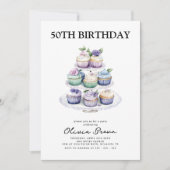 Cupcake Tea Party 50ste verjaardag Kaart (Voorkant)