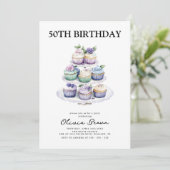 Cupcake Tea Party 50ste verjaardag Kaart (Staand voorkant)