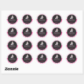 Cupcake Tea Party Verjaardag Roze Bedankt Favor Ronde Sticker (Vel)