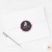 Cupcake Tea Party Verjaardag Roze Bedankt Favor Ronde Sticker (Envelop)