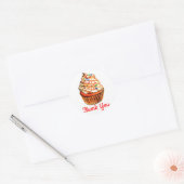 Cupcake ThanK u rode bruiloft partij Cupcakes Ronde Sticker (Envelop)