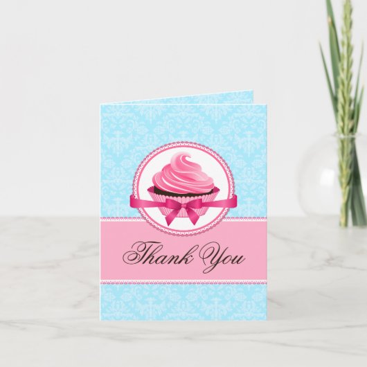 Cupcake Thank You Cards Couture Bedankkaart (Voorkant)