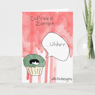 Cupcake thema wenskaart - 'Cupcake Zombie' Feestdagen Kaart