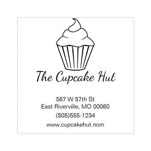 Cupcake Theme Business Stamp Rubberstempel (Afrduk)