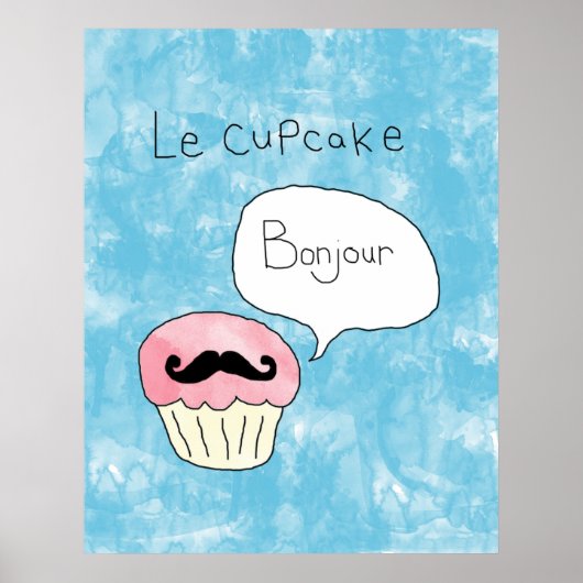 Cupcake themed poster - "Le Cupcake" (Voorkant)