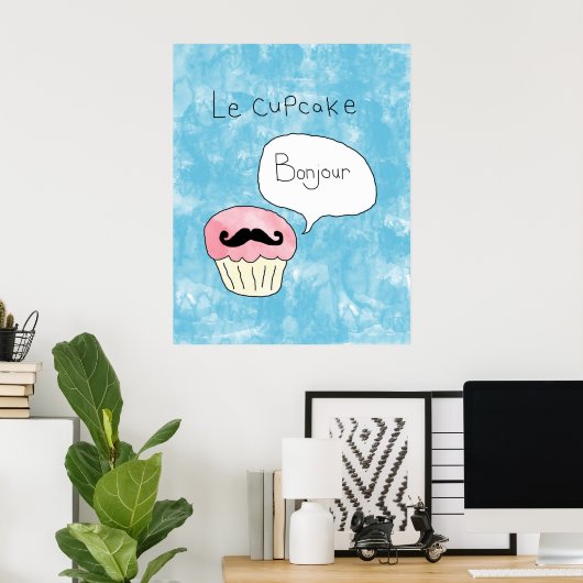 Cupcake themed poster - "Le Cupcake" (Thuiskantoor)
