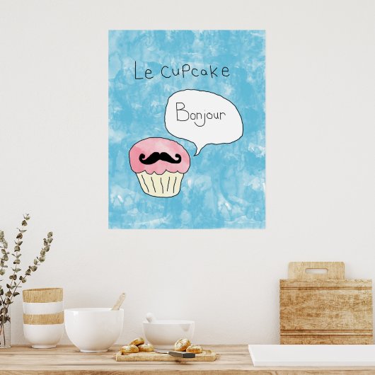 Cupcake themed poster - "Le Cupcake" (Keuken)