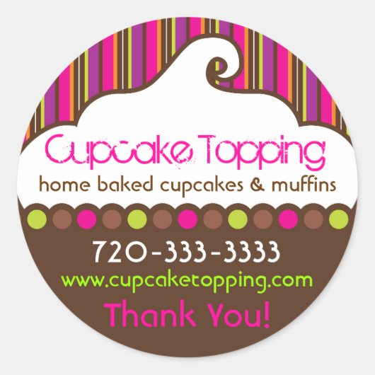 Cupcake Topping Retro Stickers (Voorkant)