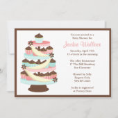 Cupcake Tower Baby shower Invitation Kaart (Voorkant)