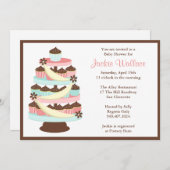 Cupcake Tower Baby shower Invitation Kaart (Voorkant / Achterkant)