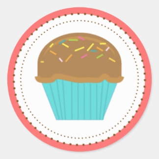 Cupcake Turquoise Aqua Stickers