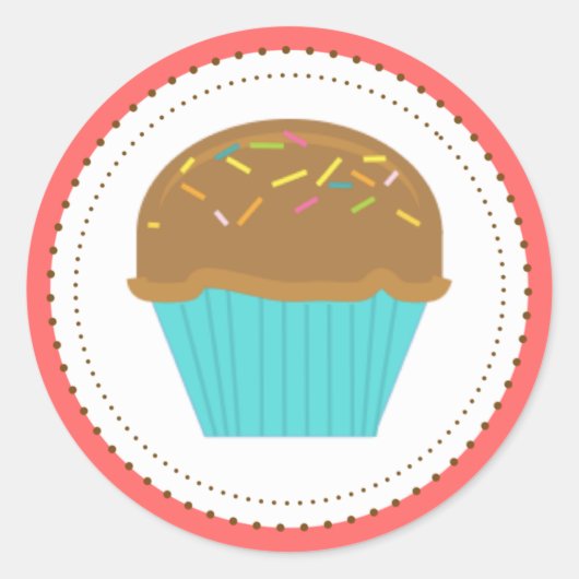 Cupcake Turquoise Aqua Stickers (Voorkant)
