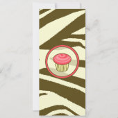 Cupcake Uitnodiging - Brown Zebra Print Skinny (Voorkant)