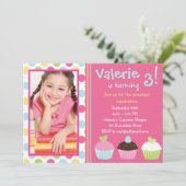 Cupcake Uitnodiging/Cupcake Uitnodiging Foto (Staand voorkant)