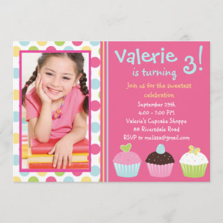 Cupcake Uitnodiging/Cupcake Uitnodiging Foto